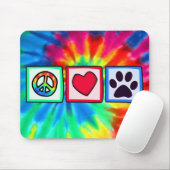 Tapis De Souris Paix, amour, chien ; Pawprint (Avec souris)