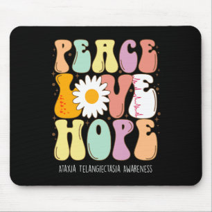 Tapis De Souris Paix Amour Espoir Ataxie Télangiectasie Sensibilis