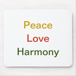 Tapis De Souris Paix amour harmonie or rouge vert
