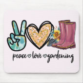 Tapis De Souris Paix - Amour - Jardinage (Devant)