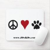 Tapis De Souris Paix-Amour-Pattes Mousepad (Avec souris)