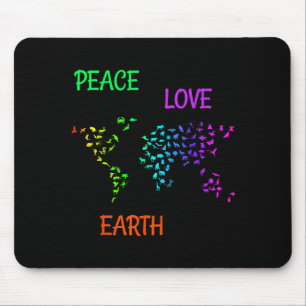 Tapis De Souris Paix Amour Terre Planète Verte Nature Protéger Ter