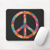 Tapis De Souris Paix de l'énergie des fleurs | éclaboussure noire (Avec souris)