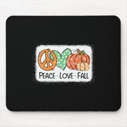 Tapis De Souris Paix et Amour et Automne Citrouille Autum Happy Fa (Devant)