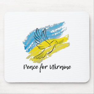Tapis De Souris Paix pour l'Ukraine Solidarité Paix Cœur Ukrainien