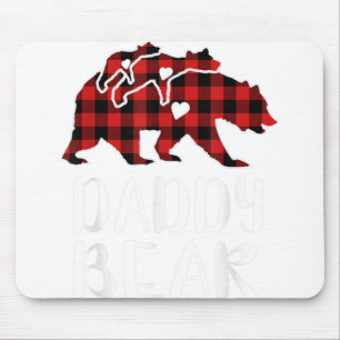 Tapis De Souris Pajam familial Pajam rouge Paid Daddy Bear Buffalo