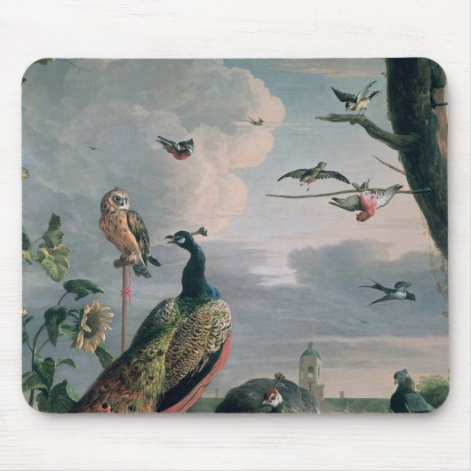 Tapis De Souris Palais d'Amsterdam avec les oiseaux exotiques (Devant)