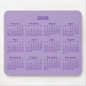 Tapis De Souris Pale and Royal Purple 2026 Calendar (Devant)