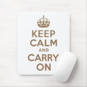 Tapis De Souris Pale Brown Garder le calme et continuer (Avec souris)