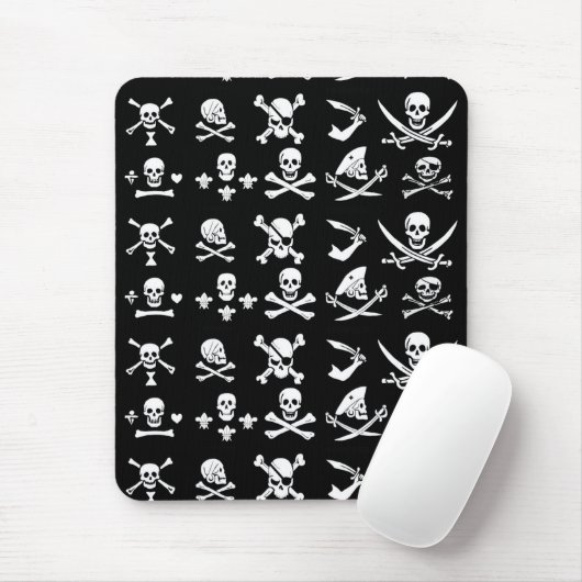 TAPIS DE SOURIS PÂLE DE PIRATES NOIRES, OBJETS TRAVERSÉS, ÉPINES (Avec souris)