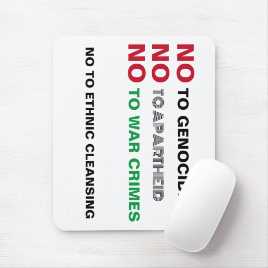 TAPIS DE SOURIS PALESTINE LIBRE NON AUX CRIMES DE GUERRE APARTHEID (Avec souris)