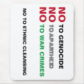 TAPIS DE SOURIS PALESTINE LIBRE NON AUX CRIMES DE GUERRE APARTHEID (Devant)