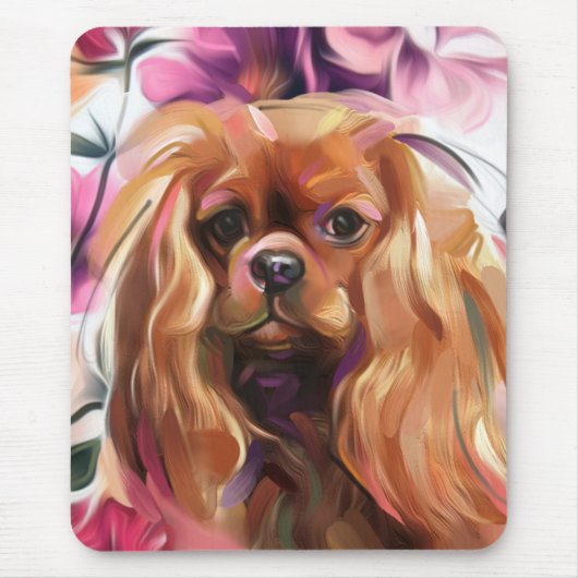 Tapis De Souris Palette d'art pour chiens Ruby Cavalier (Devant)