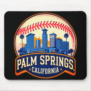 Tapis De Souris Palm Springs Californie Baseball Ville Ligne d'hor