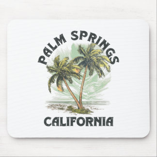 Tapis De Souris Palm Springs Californie Palmiers Plage Vintage Pou