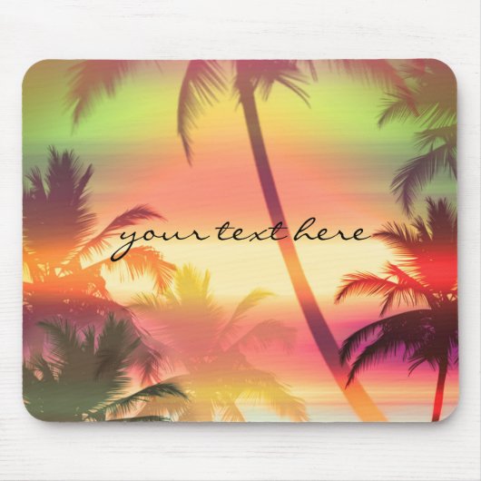 Tapis De Souris Palm Trees Chaleur Tropical Plage Souris d'été (Devant)