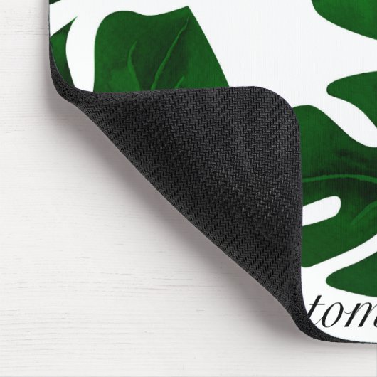 Tapis De Souris Palme tropicale verte foncée Feuille Summer Island (Coin)