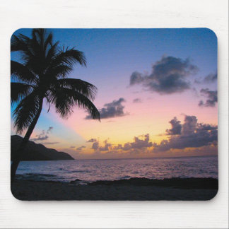 Tapis De Souris Palmier dans le coucher du soleil
