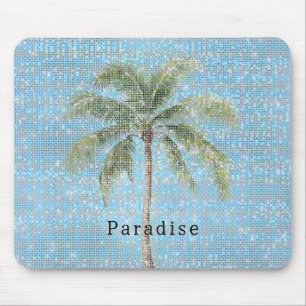 Tapis De Souris Palmier Tropical Ciel Bleu Étincelle