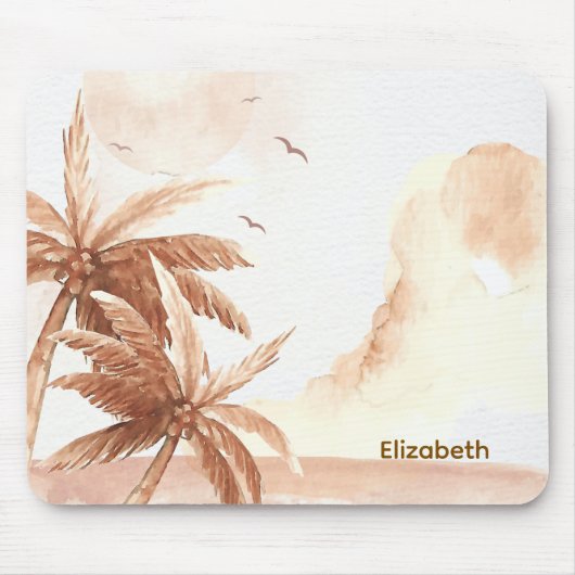 Tapis De Souris Palmier Tropical Rustique (Devant)