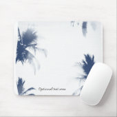 Tapis De Souris Palmiers Blanc Glamor Chic moderne Tropical (Avec souris)