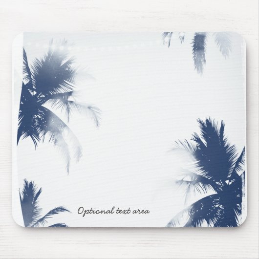 Tapis De Souris Palmiers Blanc Glamor Chic moderne Tropical (Devant)