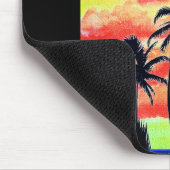 Tapis De Souris Palmiers de Coco-Coques Couchés De Soleil Hawaïen (Coin)