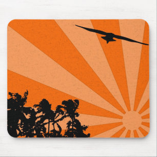 Tapis de souris Palmiers et mouette