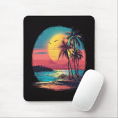 Tapis De Souris Palmiers et plage (Avec souris)