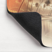 Tapis De Souris Palmiers & Plage de coucher de soleil orange (Coin)
