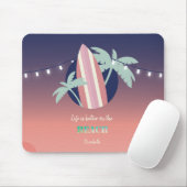 Tapis De Souris Palmiers, Surf, Plage String Lights (Avec souris)