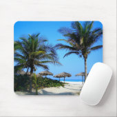 Tapis De Souris Palmiers tropicaux Ocean Beach Paradise Mousepad (Avec souris)