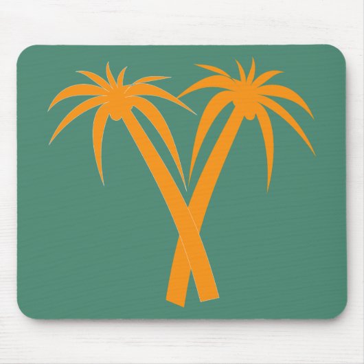 Tapis De Souris Palmiers tropicaux orange été (Devant)