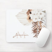 Tapis De Souris Pampas Brown Rustique Grass Orchidées Blanches Mon (Avec souris)