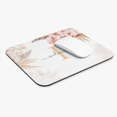 Tapis De Souris Pampas Gris Monogramme Nom initial Script