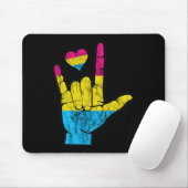 Tapis De Souris Pan ASL Pride Pansexual Perte auditive Sourds débu (Avec souris)