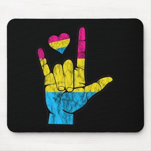 Tapis De Souris Pan ASL Pride Pansexual Perte auditive Sourds débu (Devant)