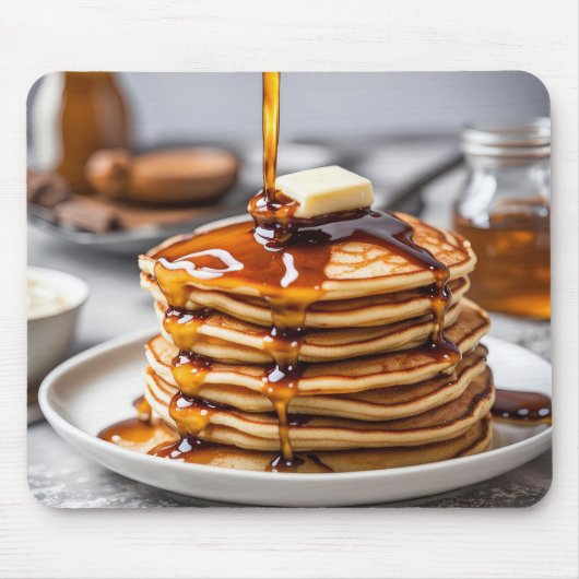 Tapis De Souris Pancake Stack Avec Sirop À Déchirer (Devant)