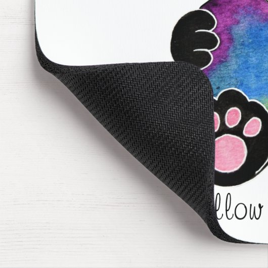 Tapis De Souris Panda Aquarelle Cute Avec Coeur Arc En Ciel (Coin)