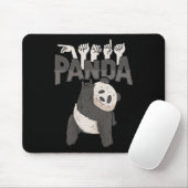 Tapis De Souris Panda Asl Gesture main Sourde Sensibilisation à la (Avec souris)
