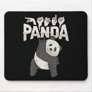 Tapis De Souris Panda Asl Gesture main Sourde Sensibilisation à la