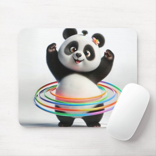 Tapis De Souris Panda Avec Hula Hula Hoops Arc-En-Ciel (Avec souris)
