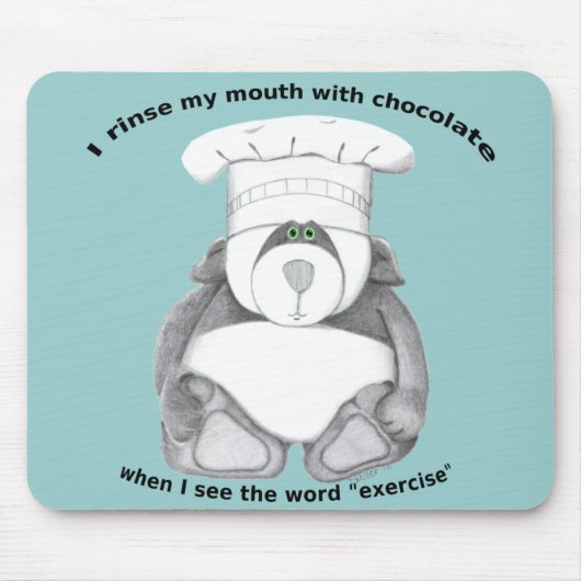Tapis De Souris Panda Bear Chef Chocolat (Devant)