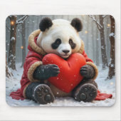 Tapis De Souris Panda Bear frappe un Coussin de coeur (Devant)