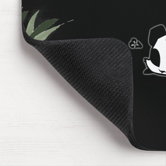 Tapis De Souris Panda chinois noir et blanc - noir (Coin)