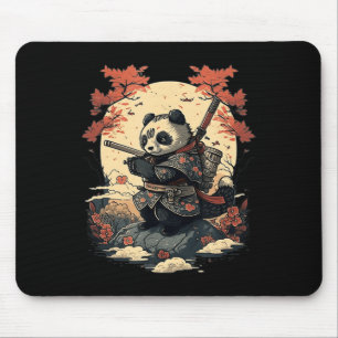 Tapis De Souris Panda d'anime samouraï de style japonais kawaii