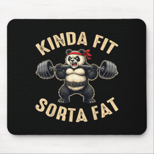 Tapis De Souris Panda de gym plutôt en forme un peu gros haltéroph