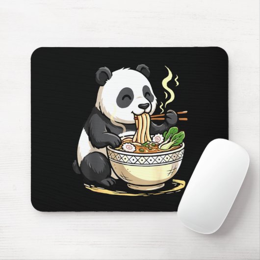 Tapis De Souris Panda Eating Funny Ramen Noodles (Avec souris)