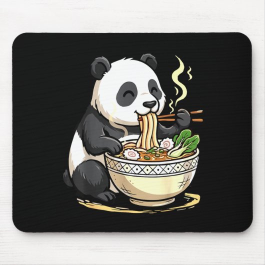 Tapis De Souris Panda Eating Funny Ramen Noodles (Devant)