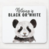 Tapis De Souris Panda Funky Moderne Noir Et Blanc Avec Citation (Devant)
